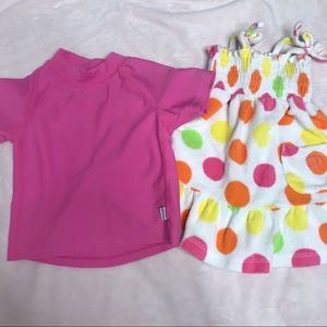 Iplay Pink Girls Rashgaurd & OP terry cover up